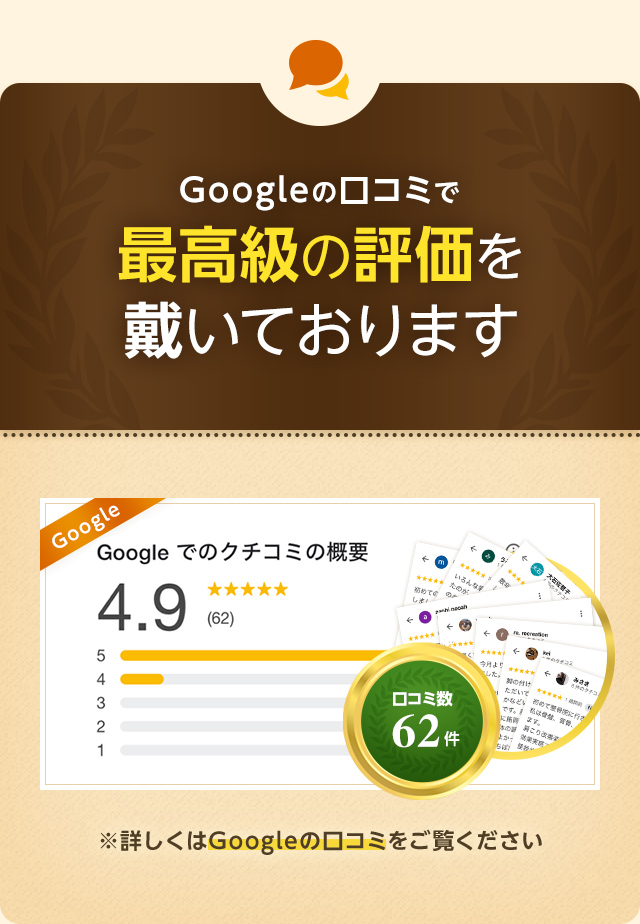 最高級の評価を頂いております